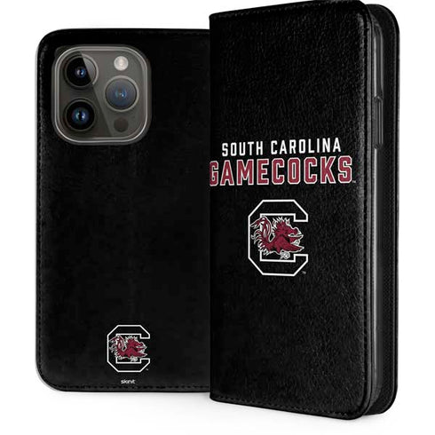 University of South Carolina Gamecocks Black iPhone 15 Pro Folio Case